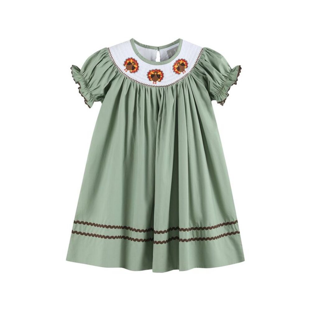 Green Kids Casual Dress